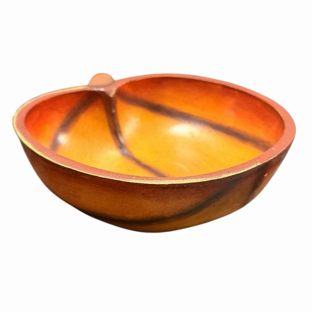 Crazy Mountain Vintage Wood Pumpkin‎ Candy Bowl, 9.5 Inch, Fall Decor